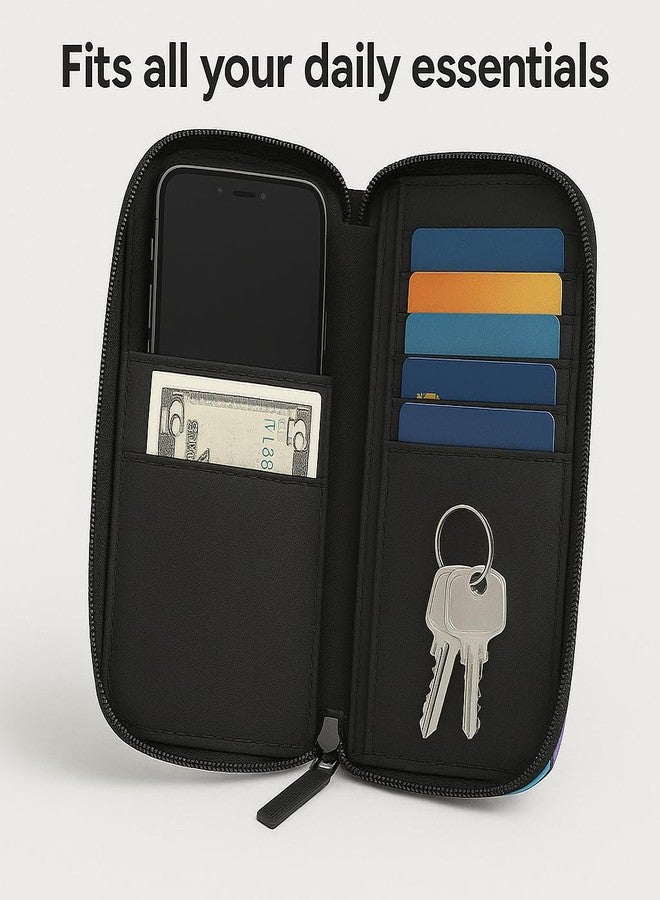 Hocimit محفظة هوسيميت الأنيقة ثلاثية الأبعاد للنساء والفتيات | حقيبة يد عصرية بسحاب | حقيبة يد واسعة للاستخدام اليومي والتسوق والجامعة | محفظة خفيفة الوزن من جلد البولي يوريثان - Image 4